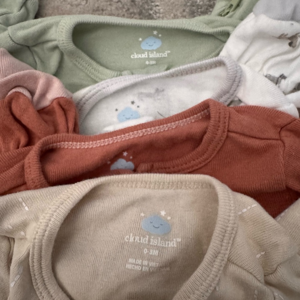 Cloud Island Multicolor Baby Bodysuits